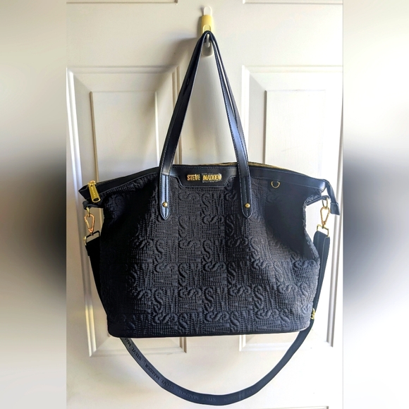 Steve Madden Bags Steve Madden Oversize Black Quilted Logo
